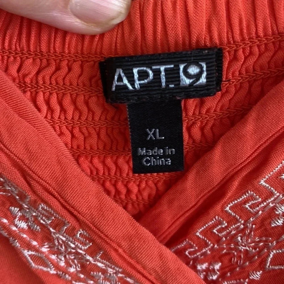 Apt. 9 orange embroidered boho Y2K sleeves dress size XL - Picture 6 of 7